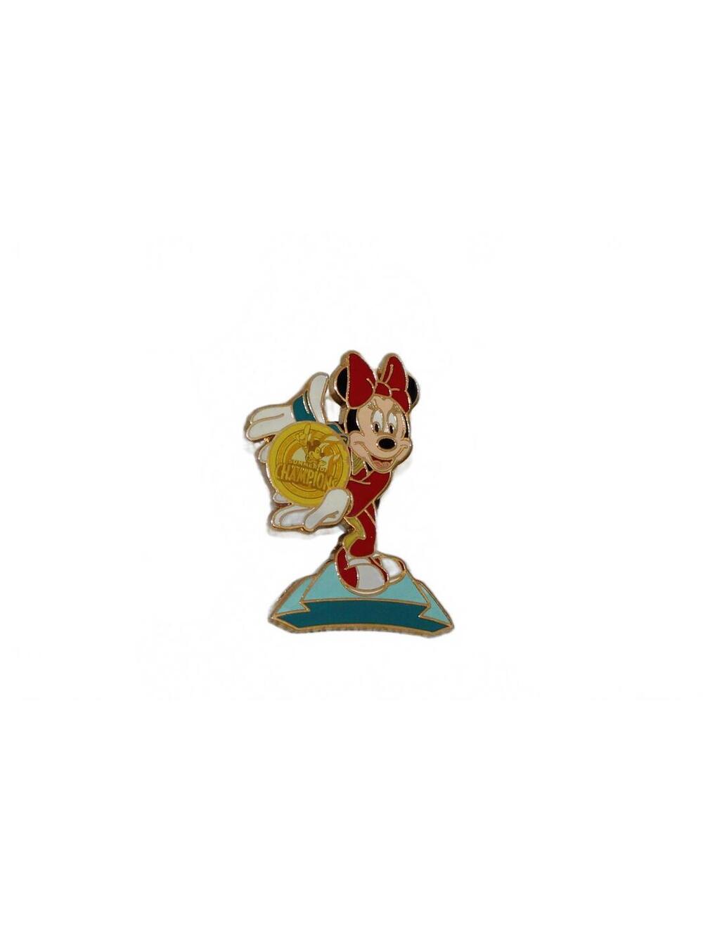 Disney 2008 Minnie Mouse Summer of Champions Gold Medal Blue Ribbon Pin